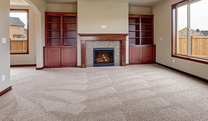 Clean carpet in a room
