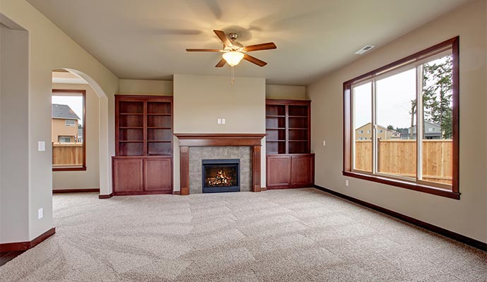 Freshly vacuumed living room carpet