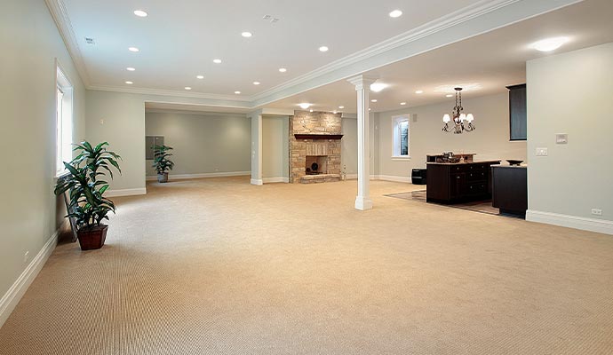Clean carpeted room after professional pet odor removal