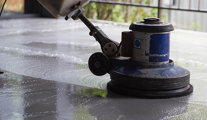 Concrete floor cleaning