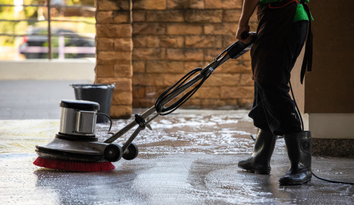 Concrete floor cleaning