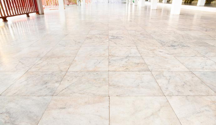 Clean limestone flooring