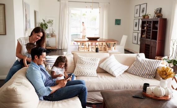 Family enjoying indoor air quality