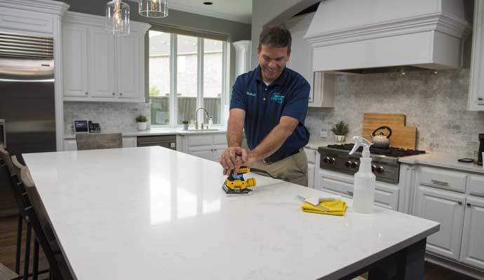 Stone countertop cleaning